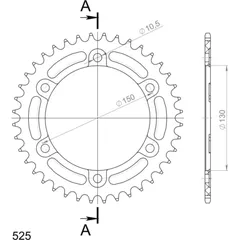 Alu-Rear Sprocket / Chain Wheel Supersprox 525/40t black 13606AK40