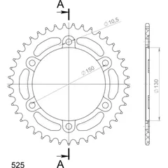 Alu-Rear Sprocket / Chain Wheel Supersprox 525/41t black 13606AK41