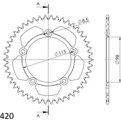 Alu-Kettenrad Supersprox 420/46Z gold 72101AS46