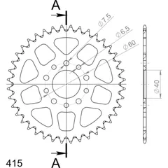 Alu-Rear Sprocket / Chain Wheel Supersprox 415/40t black