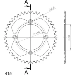 Alu-Rear Sprocket / Chain Wheel Supersprox 415/44t black 72103AK44