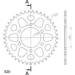 Alu-Rear Sprocket / Chain Wheel Supersprox 520/41t gold 17403AS41