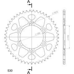 Alu-Rear Sprocket / Chain Wheel Supersprox 530/49t blue