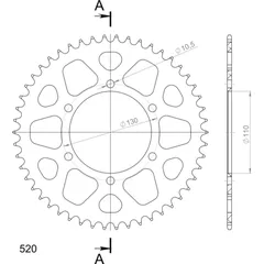 Alu-Rear Sprocket / Chain Wheel Supersprox 520/50t black 13812AK50