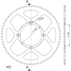 Alu-Rear Sprocket / Chain Wheel Supersprox 420/68t red
