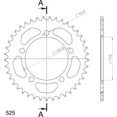 Alu-Rear Sprocket / Chain Wheel Supersprox 525/41t black 36700AK41