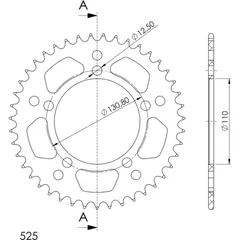 Alu-Rear Sprocket / Chain Wheel Supersprox 525/43t blue 36700AB43