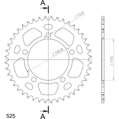 Alu-Rear Sprocket / Chain Wheel Supersprox 525/44t blue 36700AB44