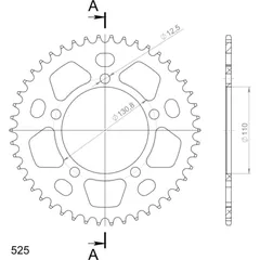 Alu-Rear Sprocket / Chain Wheel Supersprox 525/46t blue 36700AB46