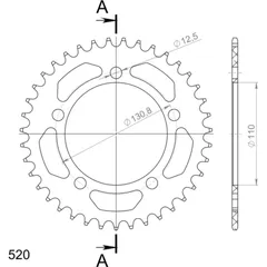 Alu-Rear Sprocket / Chain Wheel Supersprox 520/39t black 36701AK39