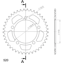 Alu-Rear Sprocket / Chain Wheel Supersprox 520/41t black 36701AK41