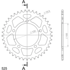 Alu-Rear Sprocket / Chain Wheel Supersprox 525/41t black 36800AK41