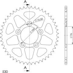 Alu-Rear Sprocket / Chain Wheel Supersprox 530/47t black 93901AK47