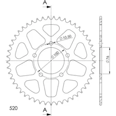 Alu-Rear Sprocket / Chain Wheel Supersprox 520/48t black 93902AK48