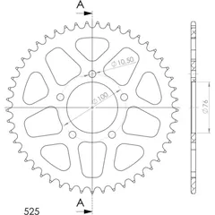 Alu-Rear Sprocket / Chain Wheel Supersprox 525/49t black