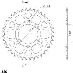 Alu-Rear Sprocket / Chain Wheel Supersprox 520/40t gold 37094AS40