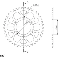 Alu-Rear Sprocket / Chain Wheel Supersprox 520/41t gold 37094AS41