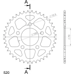 Alu-Rear Sprocket / Chain Wheel Supersprox 520/40t black 36711AK40