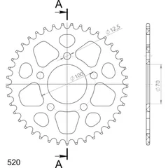 Alu-Rear Sprocket / Chain Wheel Supersprox 520/41t black 36711AK41