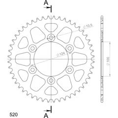 Alu-Rear Sprocket / Chain Wheel Supersprox 520/48t black 51602AK48