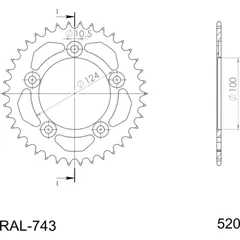 Alu-Kettenrad Supersprox 520/43Z gold 51613AS43