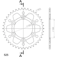 Alu-Rear Sprocket / Chain Wheel Supersprox 525/42t black 51609AK42