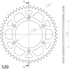 Alu-Rear Sprocket / Chain Wheel Supersprox 520/50t red 93340AR50