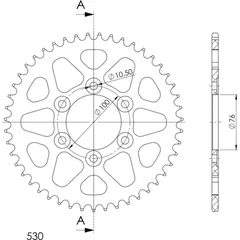 Alu-Rear Sprocket / Chain Wheel Supersprox 530/47t black 15902AK47