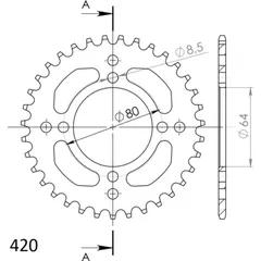 Alu-Rear Sprocket / Chain Wheel Supersprox 420/35t black