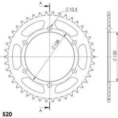 Alu-Rear Sprocket / Chain Wheel Supersprox 520/42t black