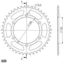 Alu-Rear Sprocket / Chain Wheel Supersprox 520/43t black