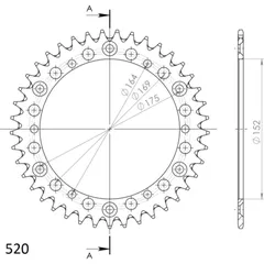Alu-Rear Sprocket / Chain Wheel Supersprox 520/41t black 13500AK41