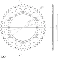 Alu-Rear Sprocket / Chain Wheel Supersprox 520/50t blue 13500AB50