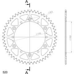 Alu-Rear Sprocket / Chain Wheel Supersprox 520/51t blue 13500AB51