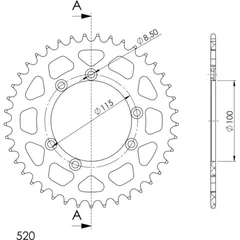 Alu-Rear Sprocket / Chain Wheel Supersprox 520/41t black 30868AK41