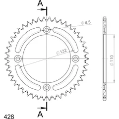 Alu-Rear Sprocket / Chain Wheel Supersprox 428/46t blue 72200AB46