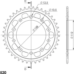 Steel Edge-Rear Sprocket / Chain Wheel Supersprox 520-41t black 11509-K41