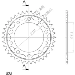 Steel-Rear Sprocket / Chain Wheel Supersprox 525/38t black 10613-38