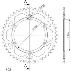 Steel-Rear Sprocket / Chain Wheel Supersprox 525/46t black 14506-46