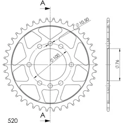 Steel-Rear Sprocket / Chain Wheel Supersprox 520/43t black 14401-43