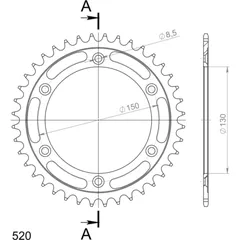 Steel-Rear Sprocket / Chain Wheel Supersprox 520/40t black 30245-40