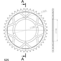 Steel-Rear Sprocket / Chain Wheel Supersprox 525/42t black 12810-42