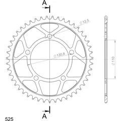 Steel-Rear Sprocket / Chain Wheel Supersprox 525/47t black 35700-47