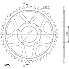 Steel-Rear Sprocket / Chain Wheel Supersprox 525/47t black 35710-47