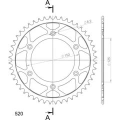 Steel-Rear Sprocket / Chain Wheel Supersprox 520/48t black 92340-48