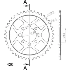 Steel-Rear Sprocket / Chain Wheel Supersprox 420/43t black 14100-43