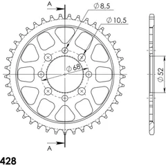 Steel-Rear Sprocket / Chain Wheel Supersprox 428/41t black 14101-41