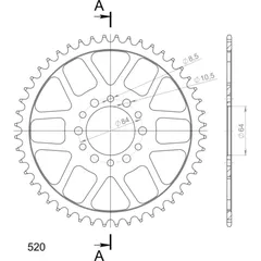 Steel-Rear Sprocket / Chain Wheel Supersprox 520/48t black 14311-48