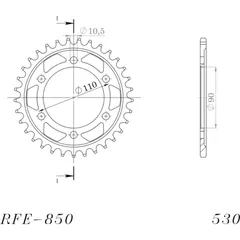 Steel-Rear Sprocket / Chain Wheel Supersprox 530/33t black