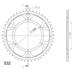 Stahl-Kettenrad Supersprox 532/47Z schwarz